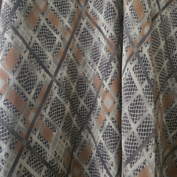 Vtg Jones New York 100% Silk A-Line Skirt in Brown and Tan - Picture 2 of 7